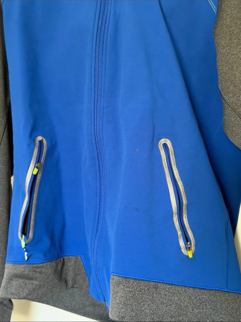The North Face Royal Blue and Gray Full‑Zip Hooded Jacket